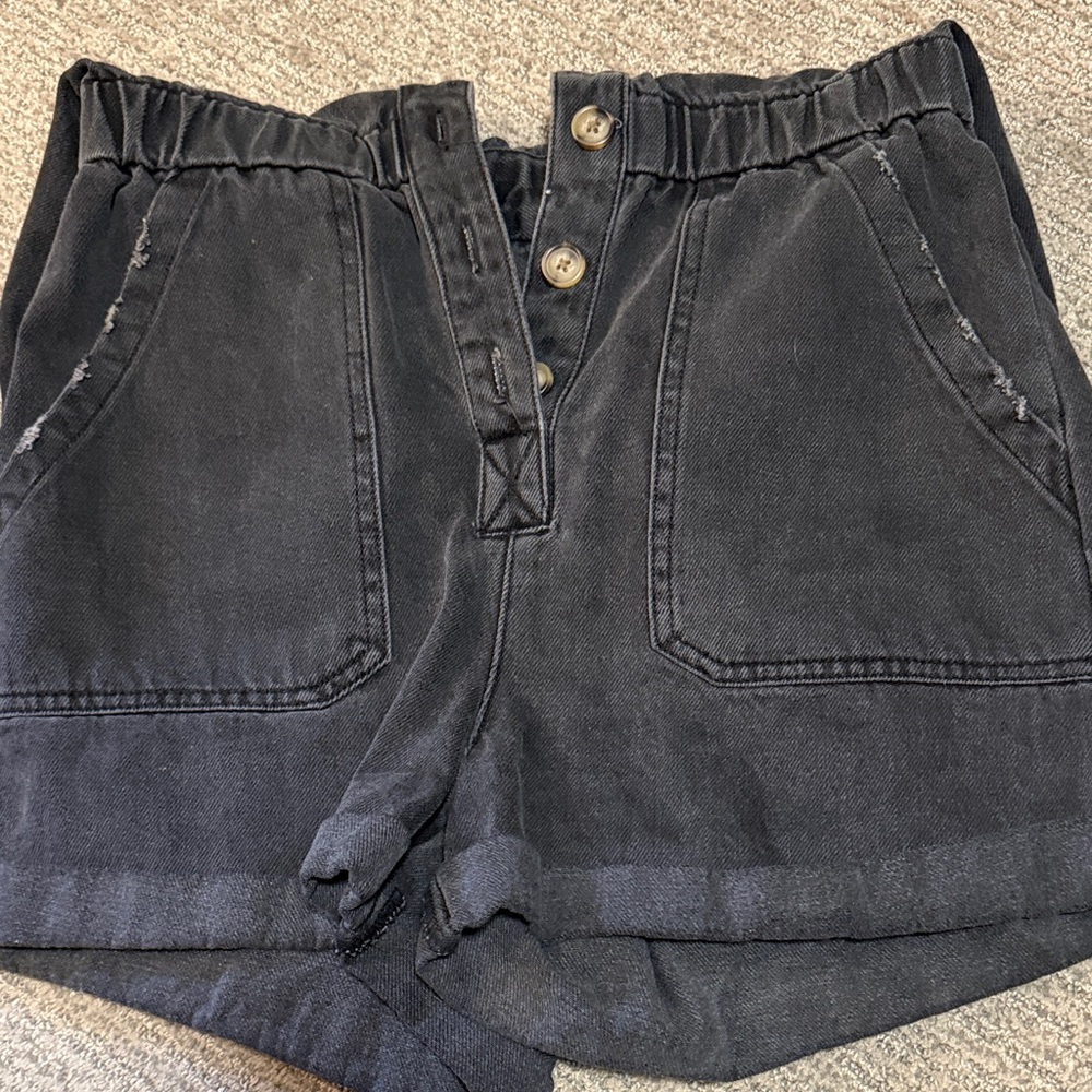 Show Me Your MuMu Black Short-Sleeve Denim Romper - Picture 5 of 7